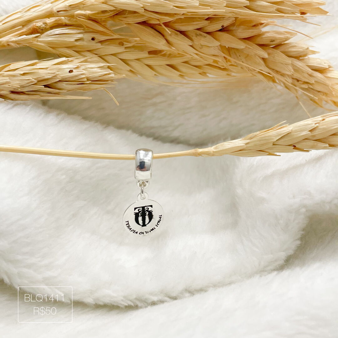 Berloque Terapia Ocupacional Pendurado Esmaltado Prateado